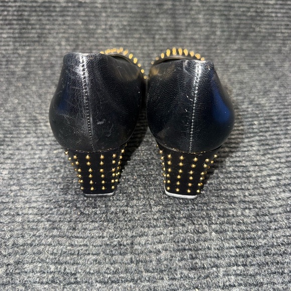 Bellini Black and Gold Studded Flats - Picture 3 of 6